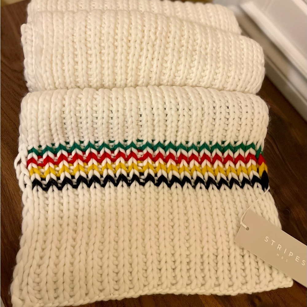 BNWT HBC Stripes Hand Knit Oversized Scarf